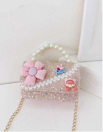 82159 Bolso De Mano Mini Decorado Con Purpurina Y Perlas De Imitación