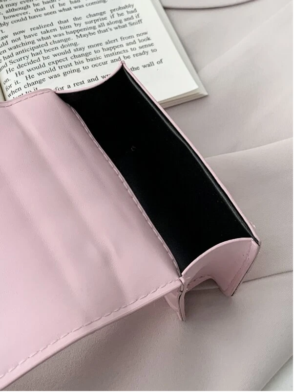 skbag1821 Bolso con cadena guateado con diseño de perlas artificiales para chicas