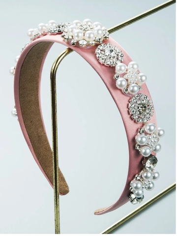Diadema con perla artificial y con diseño de diamante de imitación cod: FG253